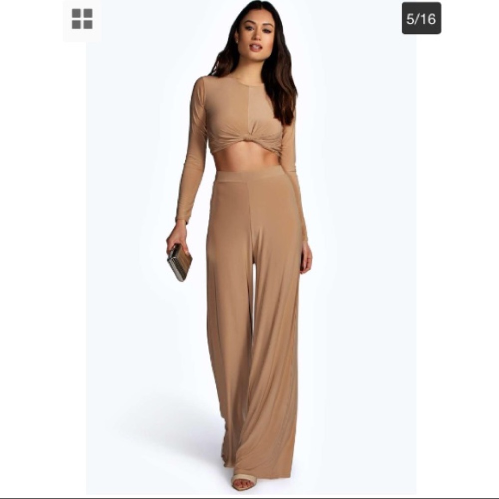 TOP ONLY.Boohoo Tan Co-Ord Set Top.